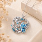 Collana personalizzata di pietre di nascita a farfalla con nome inciso Gioielli delicati Ricordo Memorial Sympathy Regalo per la festa della mamma per le donne