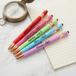 Personalized Birth Flower Zodiac Design Retractable Glitter Ballpoint Pen with Name Daily Use Birthday Gift for Student Friend Teacher