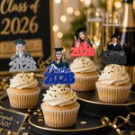 Photo personnalisée multicolore avec nom et année Décoration de gâteau Cadeau de fin d'études pour ami(e) diplômé(e)