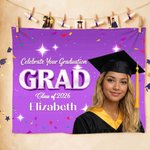 Personalisierte Klasse von 2026 Foto Banner mit Namen und Jahr Graduierung Zeremonie Party Geschenk für Absolventen