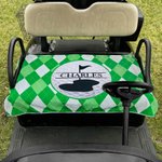 Personalized Multicolor Golf Elements Diamond Argyle Golf Cart Seat Cover with Name Seat Protector Summer Birthday Gift for Golf Lovers Golfers