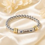 Personalizado Delicado Corazón Alas pulsera con nombre grabado Significado Cumpleaños Día de la Madre Regalo para Niños Mamá Abuela