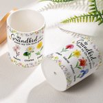 Fioriera in ceramica personalizzata con nome e vassoio in bambù Regalo per la festa della mamma per la nonna
