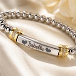 Personalizado Delicado Corazón Alas pulsera con nombre grabado Significado Cumpleaños Día de la Madre Regalo para Niños Mamá Abuela