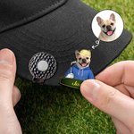 Personalized Cute Cartoon Pet Character Photo Magnetic Hat Clip Golf Ball Marker with Name Birthday Anniversary Game Day Gift for Golf Lovers