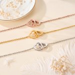 Collar Colgante Personalizado Doble Corazón con Nombre Cumpleaños Aniversario Día de la Madre Regalo para Mamá Abuela Mujer