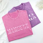 Personalized Mom Text Design Soft Distressed 100% Cotton T-shirt med 1-4 namn Daglig användning Mors dag Födelsedagspresent till kvinna Mamma