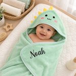 Personalisierte niedliche Tier-Babydecke mit Namen Stickerei weiches Kapuzenhandtuch Baby Geburt Geburtstag Geschenk für Neugeborene Babys