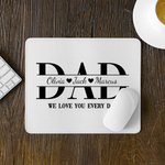 Personalized Multicolour Love You Every Day Dad Non-Slip Mouse Pad with Name Office Desk Supplies Daily Use Father's Day Gift for Dad