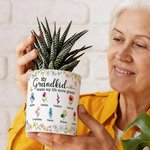 Fioriera in ceramica personalizzata con nome e vassoio in bambù Regalo per la festa della mamma per la nonna