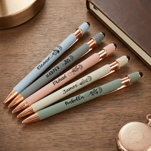 Personalized Birth Flower Zodiac Design Retractable Glitter Ballpoint Pen with Name Daily Use Birthday Gift for Student Friend Teacher