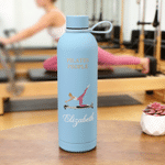 Personalizzato Cartoon Pilates personaggio 17 oz 25 oz bottiglia d'acqua con nome regalo di compleanno per le donne amanti del Pilates