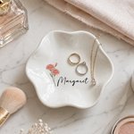 Personalisierte Aquarell Geburt Blume Blütenblatt-förmigen Keramik-Schmuck-Schale mit Namen täglichen Gebrauch Geburtstag Muttertag Geschenk für ihre beste Freundin