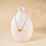 Collar Colgante Personalizado Doble Corazón con Nombre Cumpleaños Aniversario Día de la Madre Regalo para Mamá Abuela Mujer