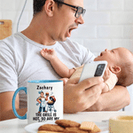Personalized Multicolor Funny Dad Photo 11 oz 15 oz Ceramic Mug with Name Daily Use Father's Day Birthday Gift for Dad