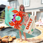 Personalised Raccoon Goose Summer Vibes Quick Dry Beach Towel with Name Outdoor Beach Party Essential Birthday Gift for Best Friend Mom Sister