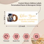 Gorro de Graduación Personalizado Oso Inicial Impermeable Etiquetas Adhesivas con Nombre y Texto DIY Decoración Fiesta de Graduación Favor para Graduados