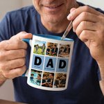 Personalized Dad Nine-Grid Photos Collage 11 oz 15 oz Multicolor Ceramic Mug Father's Day Birthday Gift for Father