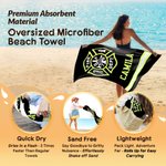 Personalized Firefighting Element Oversized Quick Dry Beach Towel with Name Beach Travel Essentials Father's Day Birthday Gift for Firefighter Dad