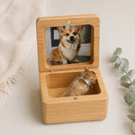 Personlig 3D-katt hund avatar kjæledyr foto tre oppbevaringsboks med gravert navn tekst og glassflaske minne bursdag sympati gave for tap av kjæledyr