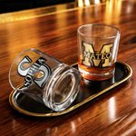 Personlig Klassisk Metallfärg Initial 10 oz Old Fashioned Rock Whiskeyglas med namn Fars dag Födelsedagspresent till pappa Man Whiskeyentusiast