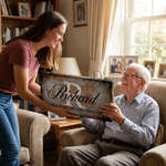 Personalized Family Sign Watercolour Canvas Paints with Name Wall Art Home Decor Gift for Family