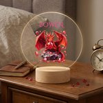 Henkilökohtainen lohikäärme syntymäkivi akryyli LED yövalo puinen pohja ja nimi Nursery Decor Baby Shower syntymäpäivälahja lapsille