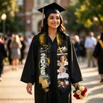 Personalized Class of 2026 Photo Collage Multicolor Graduation Stoles with Name and Text Loving Memorial Graduation Gift for Graduates