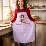 Personalised Baking Cartoon Character Adult Apron with Name and Pockets Daily Cooking Mother's Day Holiday Gift for Mom Grandma