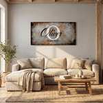 Personalized Family Sign Watercolour Canvas Paints with Name Wall Art Home Decor Gift for Family