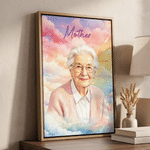Personalised Rainbow Floral Watercolor Photo Giclee Canvas Prints Home Decor Memorial Gift for Pet Lover Family