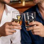 Personlig Klassisk Metallfärg Initial 10 oz Old Fashioned Rock Whiskeyglas med namn Fars dag Födelsedagspresent till pappa Man Whiskeyentusiast