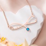 Personalised Exquisite Stethoscope Birthstone Necklace with Name Dainty Jewellery Graduation Birthday Gift for Medical Staff Graduate