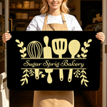 Personalized Spatula Whisk Baking Tools Non-Slip Doormat with Text Home Decor Daily Use Bakery Gift for Family Baking Enthusiast