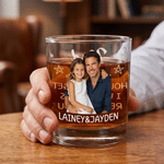 Personalised Dad Photo 10 oz Whiskey Glass with Name and Text Father's Day Birthday Gift for Dad Grandad