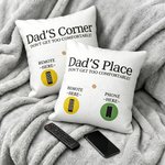Gepersonaliseerd Don't Get Too Comfortable Zacht Kussenovertrek met Tekst en Opbergzakjes Home Decor Vaderdag Cadeau voor Papa
