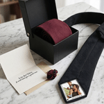 Corbata personalizada Papá Mi Héroe Foto Parche con Nombre Texto y Caja de Regalo Cumpleaños Aniversario Día del Padre Regalo para Padre Hombre