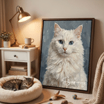 Personalised Painting Texture Style Pet Photo Canvas Prints with Name Home Decor Ship from USA Birthday Gift for Pet Lovers