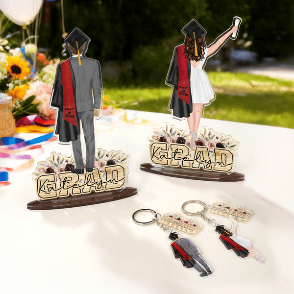 Portachiavi personalizzato con nome e anno per la laurea Regalo di laurea decorativo per laureati