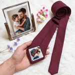 Corbata personalizada Papá Mi Héroe Foto Parche con Nombre Texto y Caja de Regalo Cumpleaños Aniversario Día del Padre Regalo para Padre Hombre