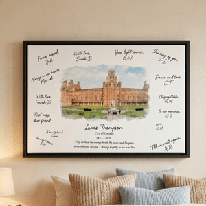 Personalised Watercolour Photo Canvas Prints with Name City Year and Text Home Decor Birthday Graduation Retirement Gift for Family