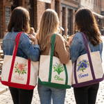 Personalized Birth Flower Large Capacity Tote Bag with Name Mother's Day Birthday Gift for Women Moms