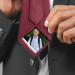Corbata personalizada Papá Mi Héroe Foto Parche con Nombre Texto y Caja de Regalo Cumpleaños Aniversario Día del Padre Regalo para Padre Hombre
