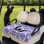 Silueta de golfista personalizada Funda para asiento de carrito de golf con nombre e inicial Accesorios para campos de golf Regalo de cumpleaños para amantes del golf Clubs de campo