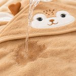 Personlig söt badhandduk med djurhuva och namn perfekt som unik födelsedagspresent eller dopgåva till nybliven mamma