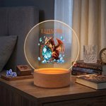Henkilökohtainen lohikäärme syntymäkivi akryyli LED yövalo puinen pohja ja nimi Nursery Decor Baby Shower syntymäpäivälahja lapsille