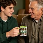 Personalized Dad Nine-Grid Photos Collage 11 oz 15 oz Multicolor Ceramic Mug Father's Day Birthday Gift for Father