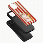 Funda personalizada con foto a rayas retro para iPhone o Samsung con nombre Uso diario Regalo de cumpleaños para un amigo de la familia