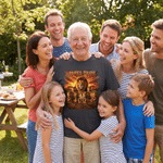 Personalized Lion Dad & Lion Kids Pattern 100% Cotton T-shirt with 1-8 Names and Text Father's Day Gift for Father Husband