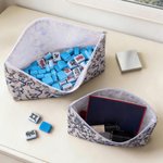 Personalized Chinoiserie Mahjong Tiles Pouch Makeup Bag with Text Travel Accessory Birthday Gift for Mahjong Lovers